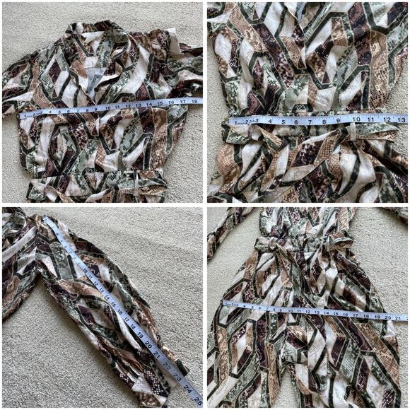 🔥H&M Mob Wife Snake Print Patches Style Satin Ankle Jumpsuit Women Size 0 - Picture 14 of 17